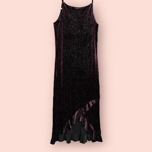 Vintage Y2K Limited Too Velvet Sparkle Dress Homecoming Ruffles Small